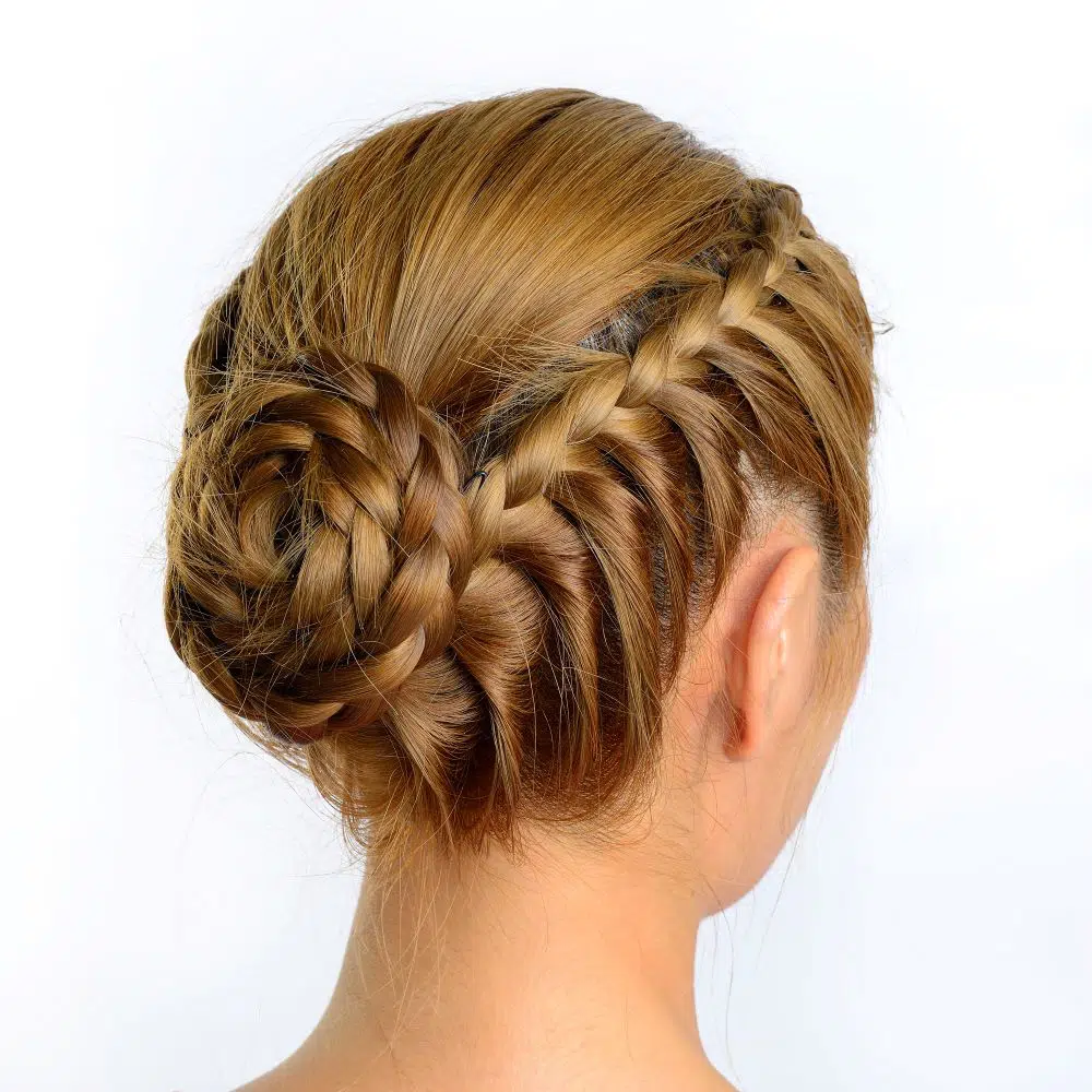 updos for gymnastic meets with ribbon